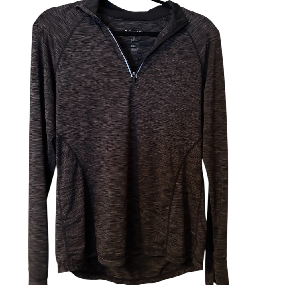 Ideology Heathered Black Long Sleeve Top size medium